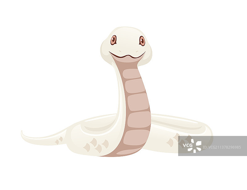 白化蛇卡通动物设计平图片素材