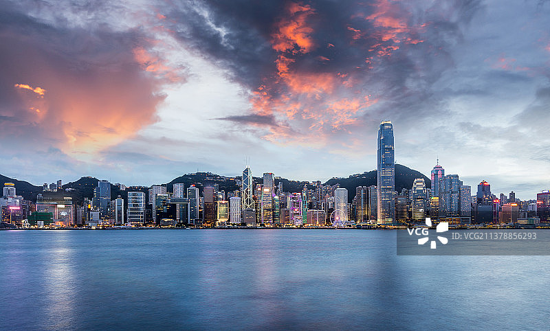香港维多利亚港夜景图片素材