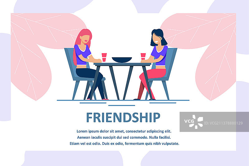 女性友谊广告字旗图片素材