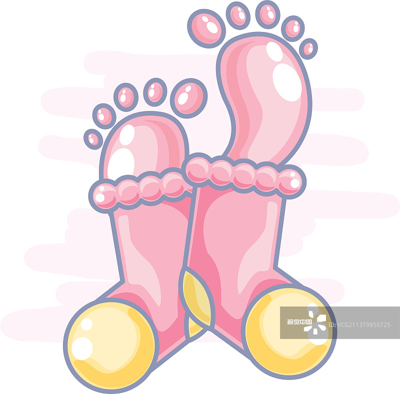 可爱的袜子宝宝脚印图片素材