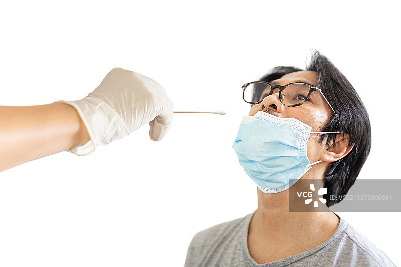 泰国护士拭子检查冠状病毒检测图片素材