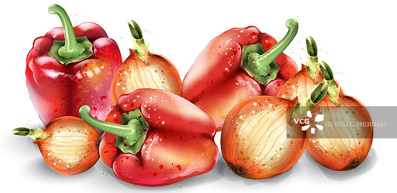 蔬菜水彩画海报美味的西红柿图片素材