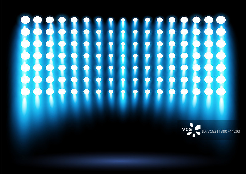 明亮的蓝色体育场竞技场灯光聚光灯图片素材