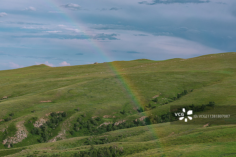 内蒙古包头市春坤山风景彩虹图片素材