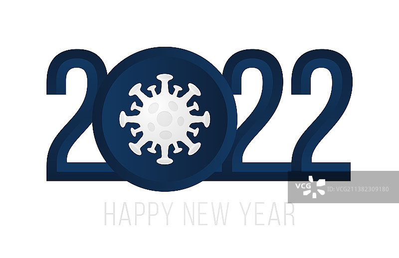 2022年新年快乐与现实的病毒图标图片素材