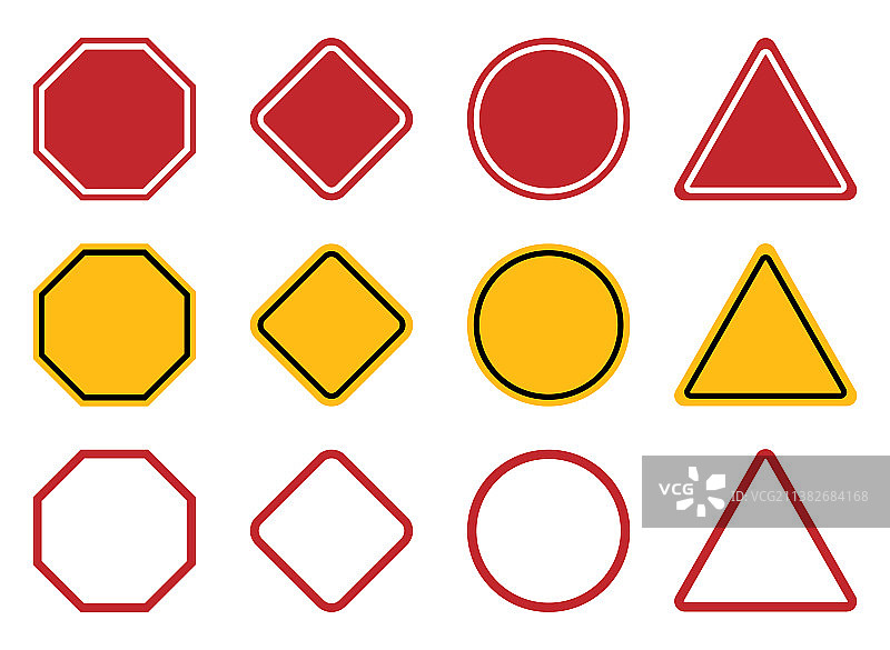 危险或道路标志空白，标志空红和图片素材