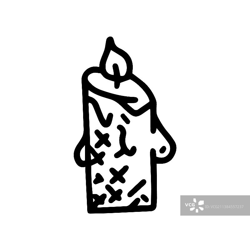 蜂蜡蜡烛线涂鸦简单的图标图片素材