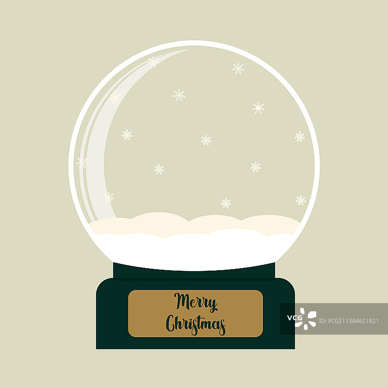圣诞快乐玻璃球带着雪花和图片素材