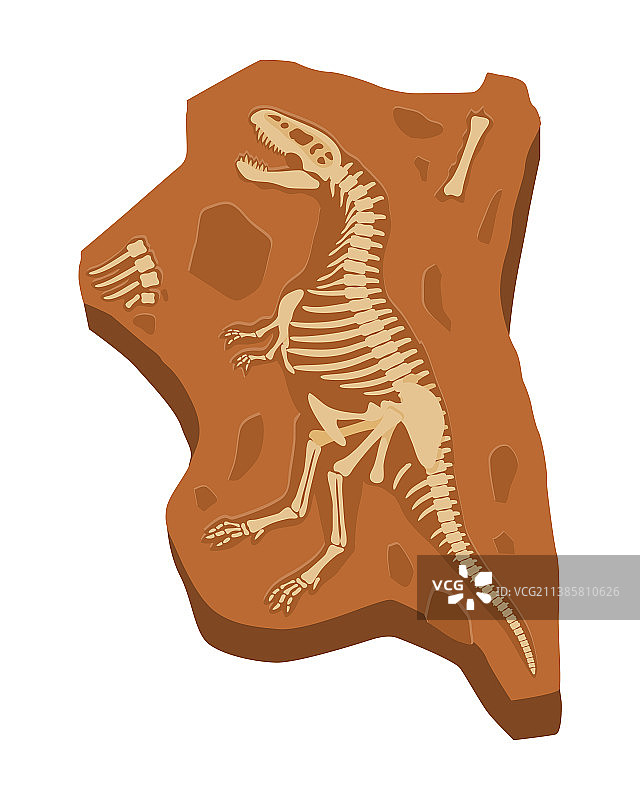 恐龙骨骼贴纸图片素材
