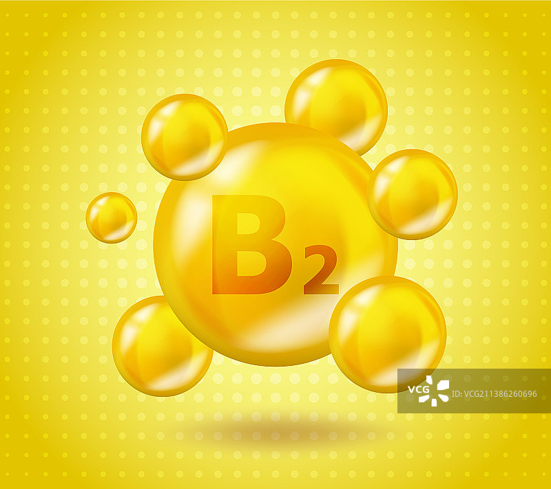 逼真的维生素b2核黄素设计黄色图片素材