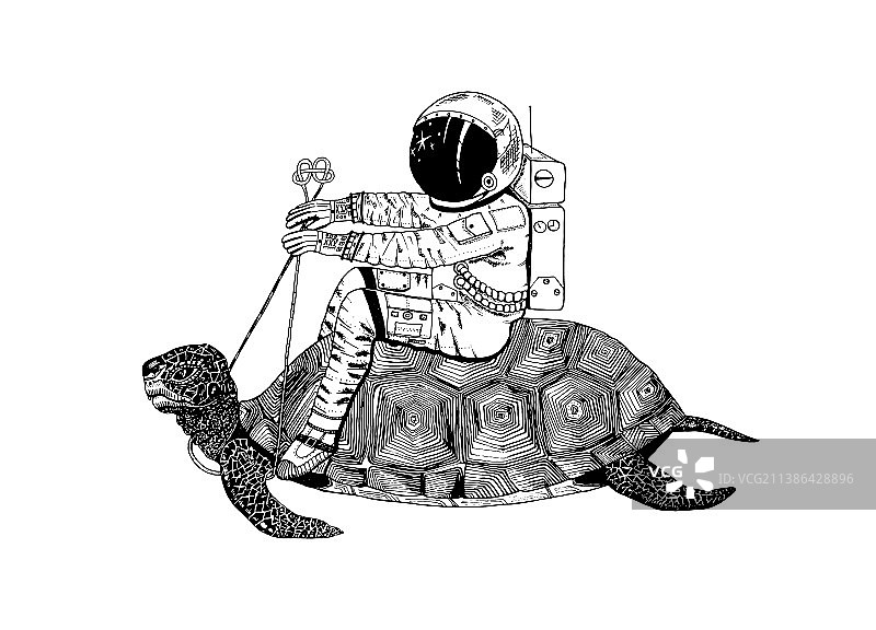 宇航员宇航员在海龟天文上图片素材