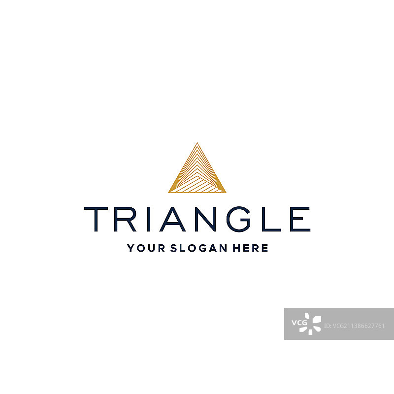 极简主义的三角形几何艺术标志设计图片素材