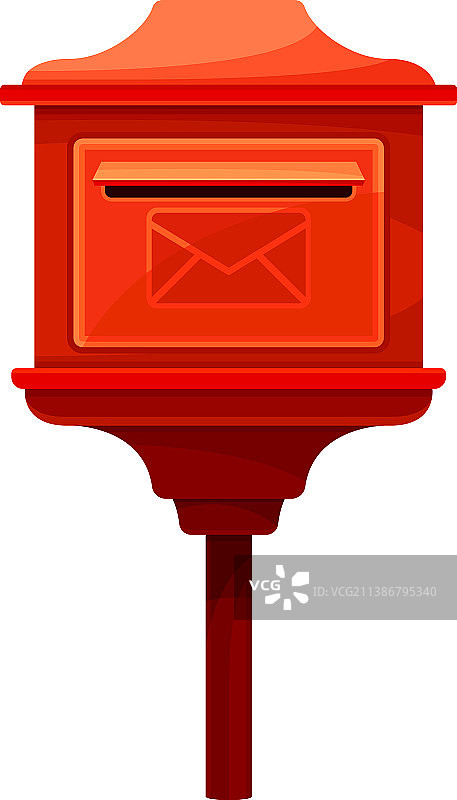 红色的老式邮箱，用于信件投递图片素材
