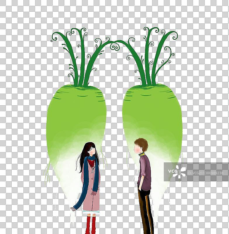 一对情侣在绿色背景下的植物上图片素材
