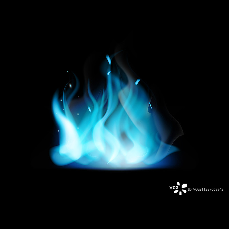 蓝色火焰燃烧燃烧的天然气3d图片素材