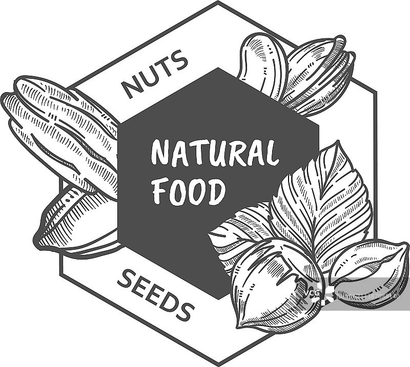 天然食品坚果和种子有机食品图片素材