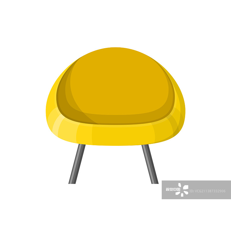 时髦的黄色舒适的现代扶手椅在平图片素材
