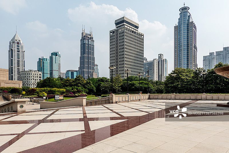 上海人民广场城市建筑风光图片素材