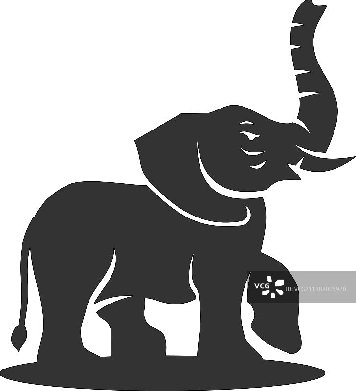 大象站图标品牌孤立图片素材