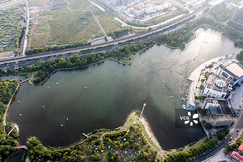 上海美兰湖国际会议中心航拍图片素材