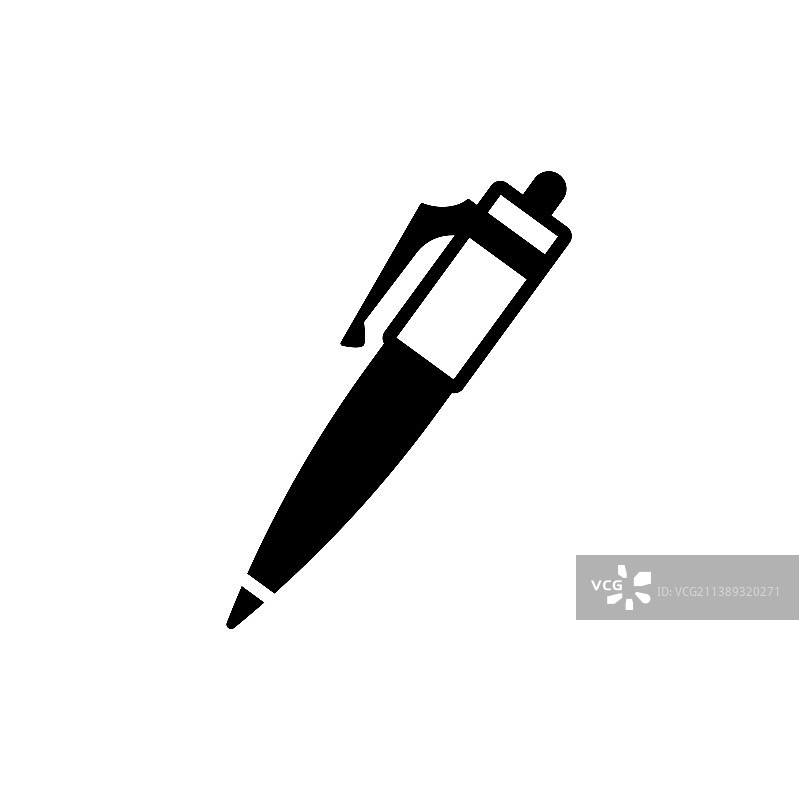 钢笔图标孤立在白色标志和符号上图片素材