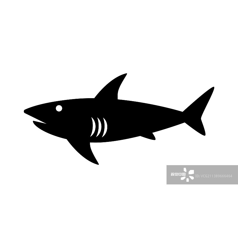 鲨鱼图标孤立在白色的标志和符号图片素材
