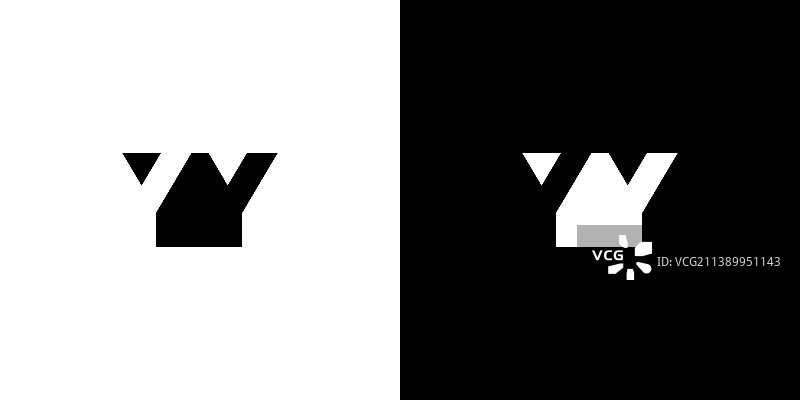 独特而现代的yy首字母logo设计图片素材