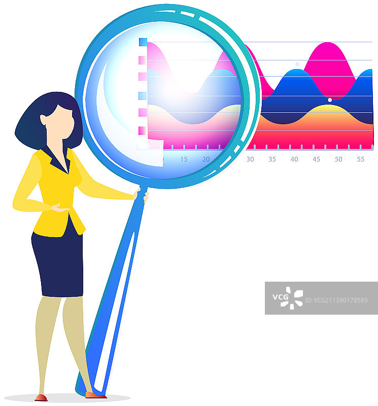 女性研究女性呈现的统计数据图片素材