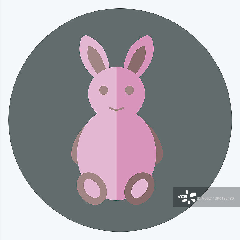 兔子图标在时尚的平风格孤立上软图片素材
