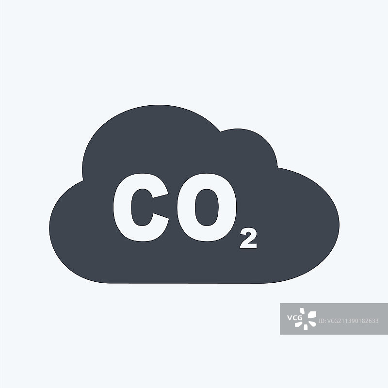 二氧化碳气体图标时髦的字形风格图片素材