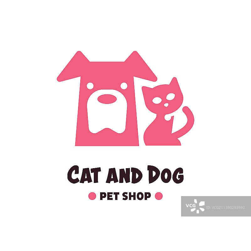 猫和狗宠物店的标志设计图片素材