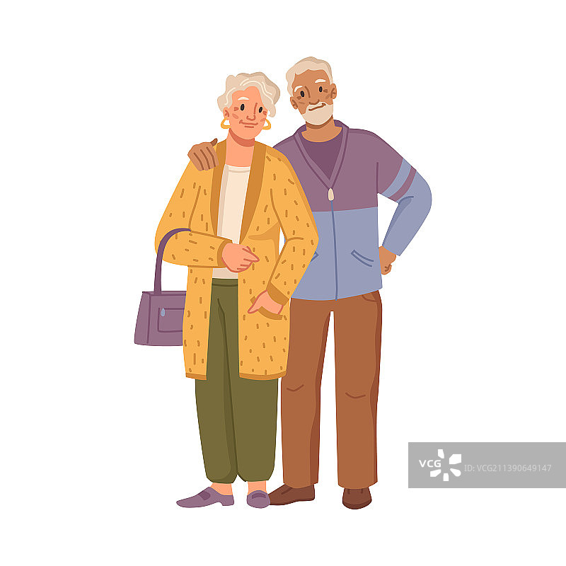 快乐的奶奶和爷爷拥抱图片素材