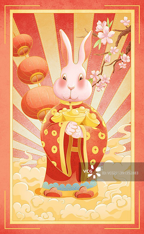 兔年节日插画图片素材