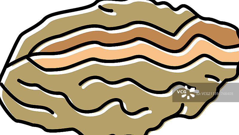 牡蛎闭壳彩色图标图片素材