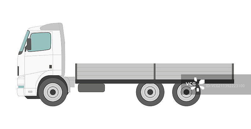 白色大运输卡车孤立在白色图片素材