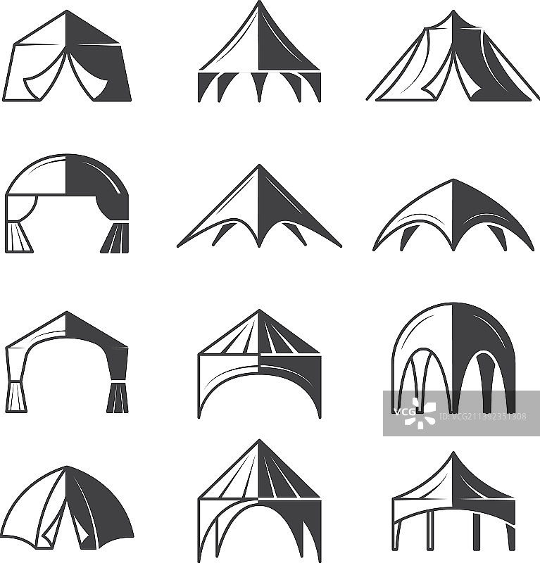 帐篷剪影户外聚会活动建筑图片素材