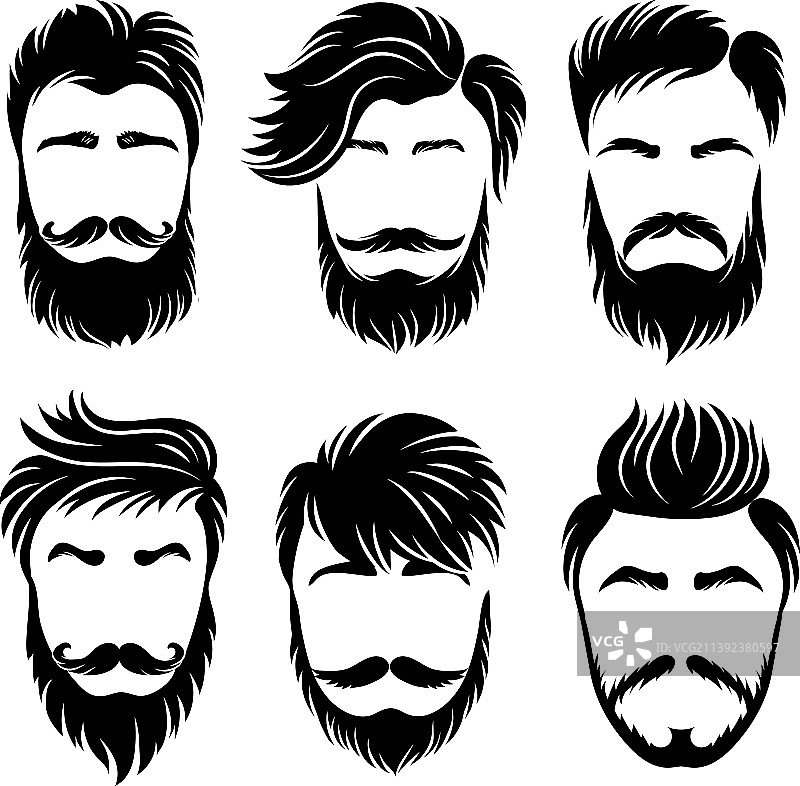 男士发型:剃头和理发图片素材