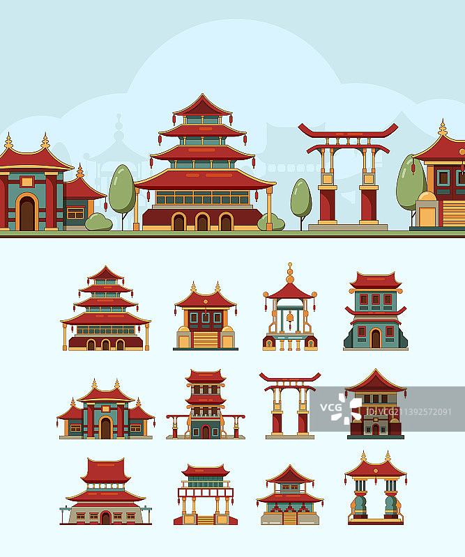 中国传统的东方建筑很漂亮图片素材