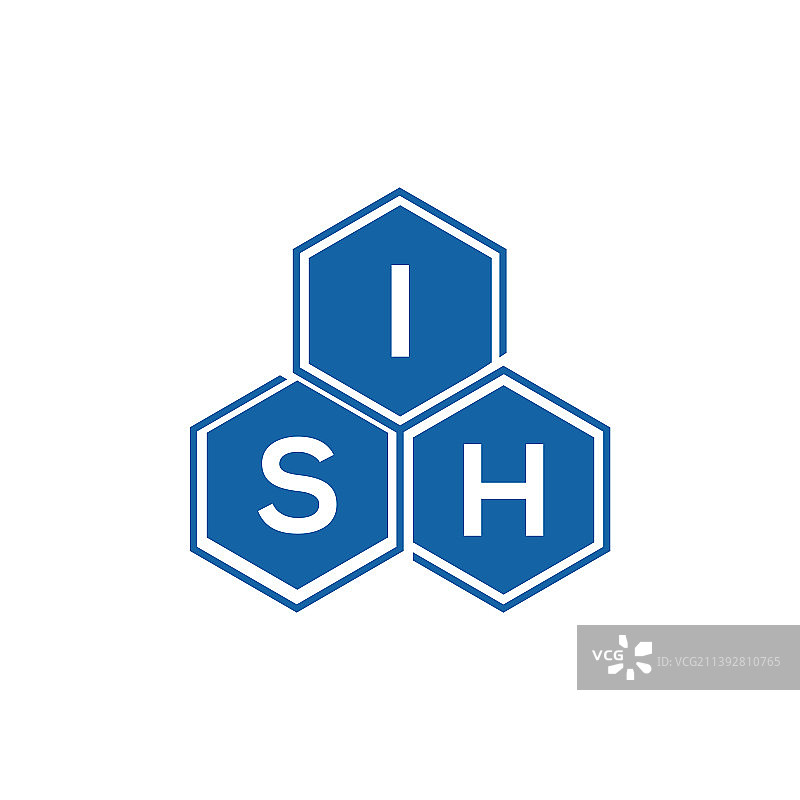 白色背景的Ish字母logo设计图片素材