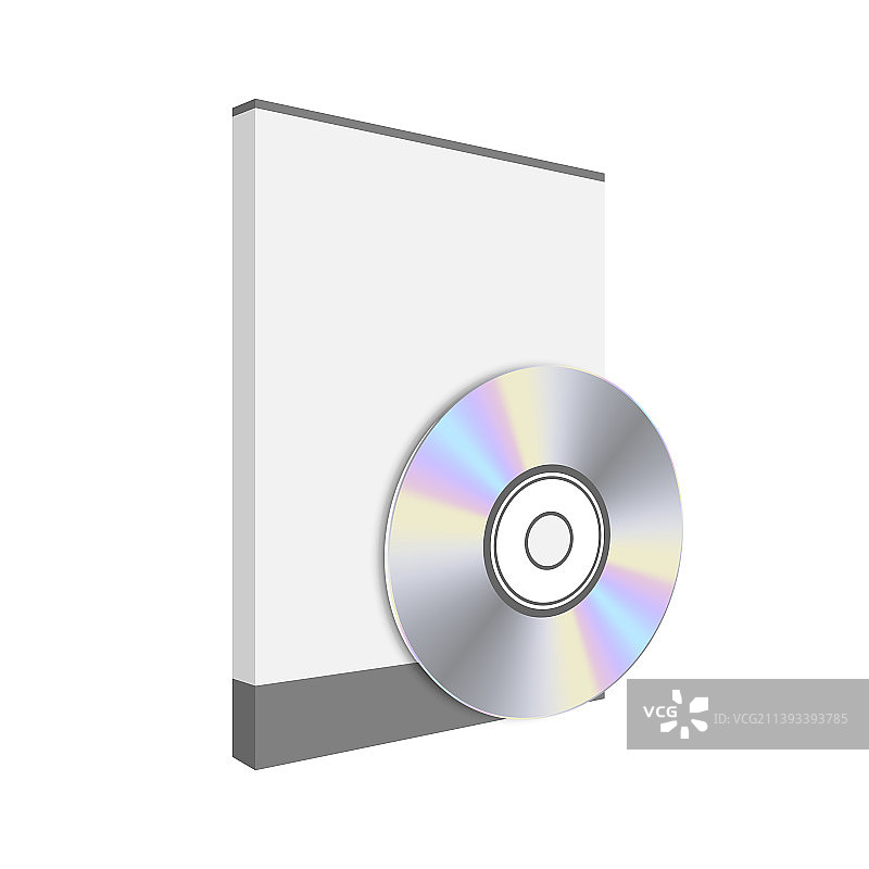 CD封面模型在白色背景上隔离图片素材