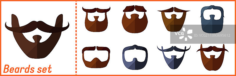 胡子平面图标设置与潮人的胡子图片素材