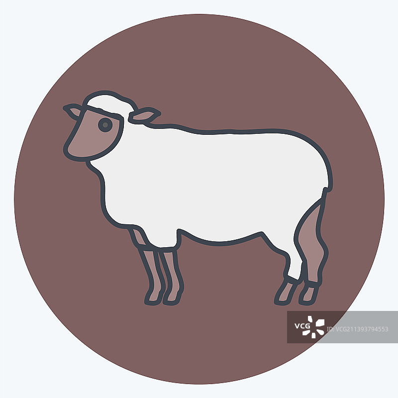 图标羊适合作为动物标志色的伴侣图片素材