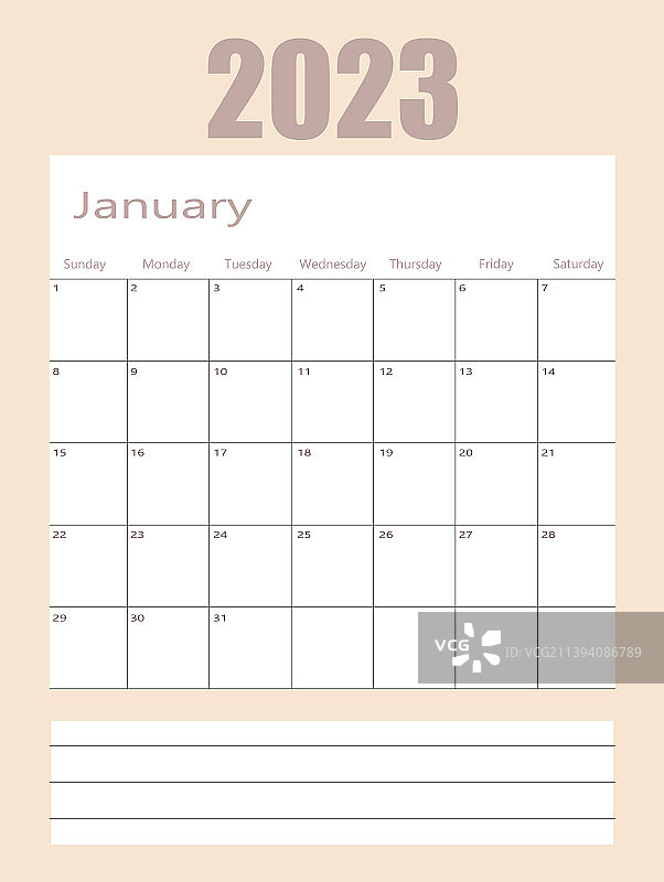 2023年1月计划日历页面设计图片素材