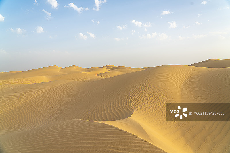 塔克拉玛干沙漠，罗布人村寨景区，慢慢黄沙图片素材
