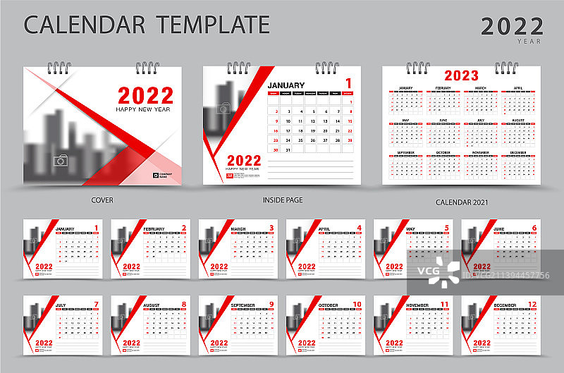 日历2022-2023模板和封面设计图片素材