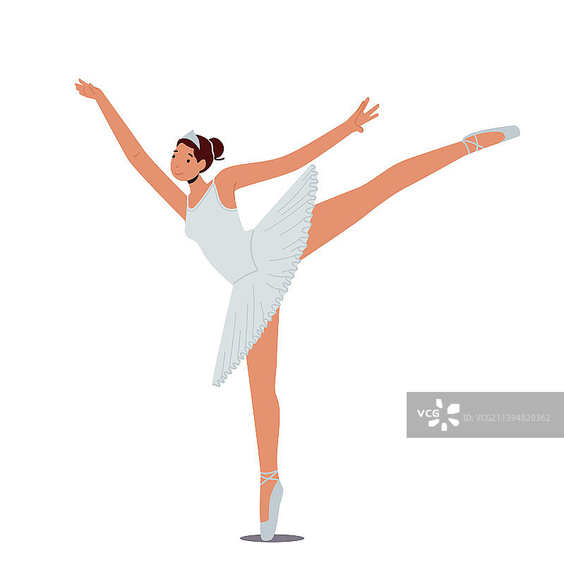 女芭蕾舞演员练习舞蹈孤立在白色图片素材