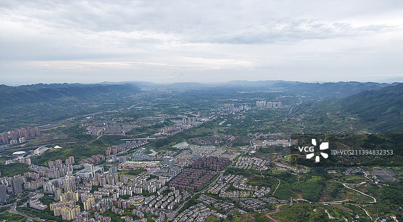 重庆北碚城市风光航拍风景图片素材