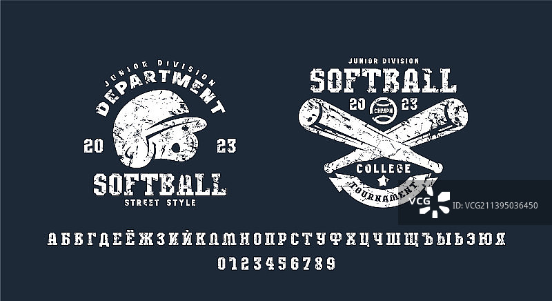 运动和棒球风格的西里尔衬线字体图片素材