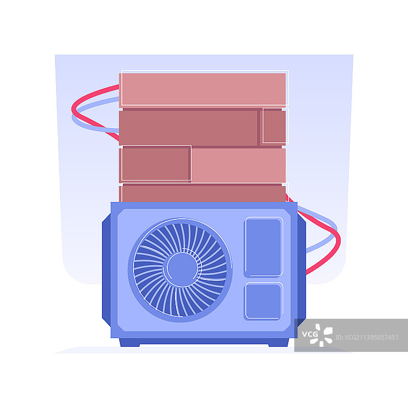 暖通空调室外安装隔离概念图片素材