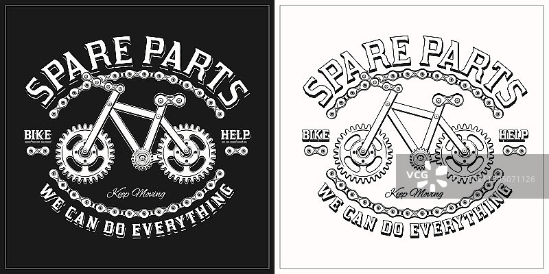 黑白标签维修自行车服务图片素材